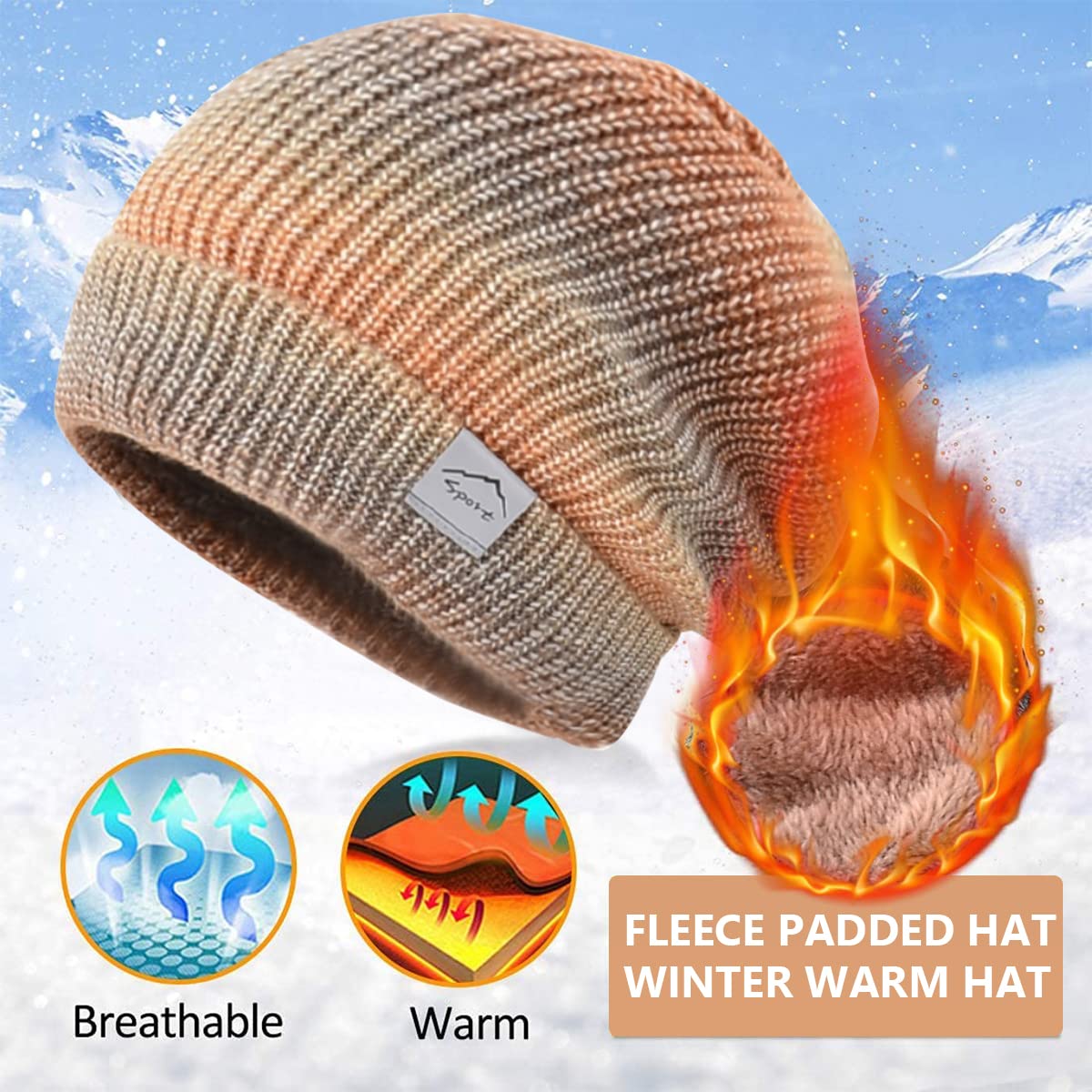 PALAY Winter Caps for Women, Fleece Lined Women's Beanie Cap Hat with Neck Scarf, Knitted Warm Winter Hat Neck Warmer Scarf Mask Set (orange) PALAY Winter Caps for Women, Fleece Lined Women's Beanie Cap Hat with Neck Scarf, Knitted Warm Winter Hat Neck Warmer Scarf Mask Set (orange)